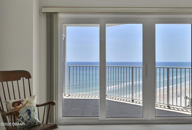 2937 S Atlantic Ave Unit 1108, Daytona Beach Shores, FL 32118 - doorway with view of water and beach