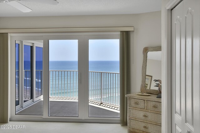 2937 S Atlantic Ave Unit 1108, Daytona Beach Shores, FL 32118 - bedroom with a water view and access to outside