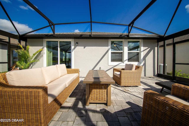 sunroom / solarium featuring vaulted ceiling