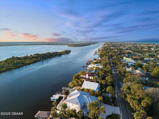 3110 John Anderson Dr, Ormond Beach, FL 32176 - aerial view at dusk with a water view