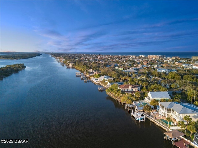 3110 John Anderson Dr, Ormond Beach, FL 32176 - birds eye view of property featuring a water view
