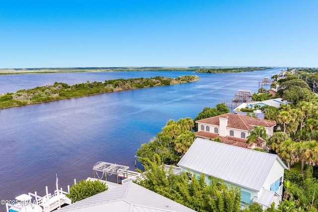 3110 John Anderson Dr, Ormond Beach, FL 32176 - birds eye view of property featuring a water view