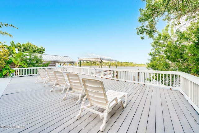 3110 John Anderson Dr, Ormond Beach, FL 32176 - deck featuring a gazebo