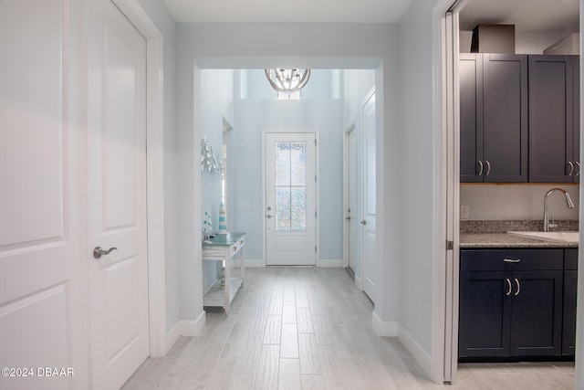 entryway with sink