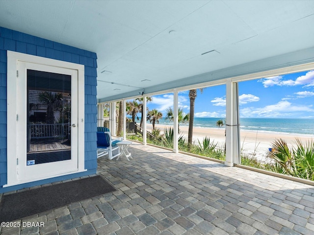 2833 S Atlantic Ave, Daytona Beach, FL 32118 - view of patio / terrace featuring view of water and beach