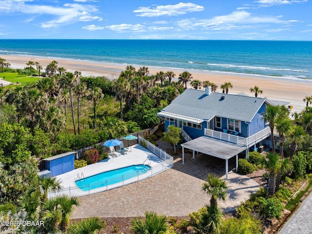 2833 S Atlantic Ave, Daytona Beach, FL 32118 - view from above of property featuring a pool area and unending shoreline