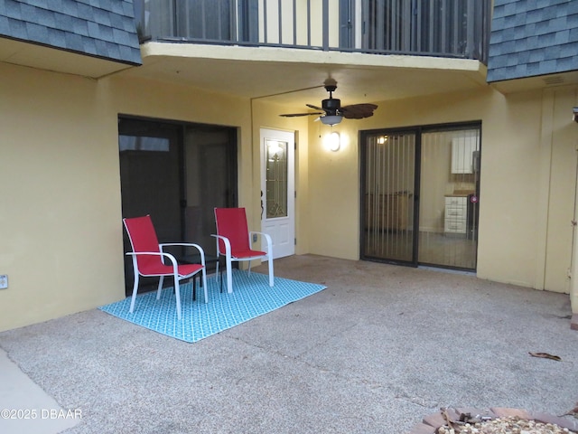 3824 Saxon Dr, New Smyrna Beach, FL 32169 - patio / terrace with a ceiling fan and a patio area