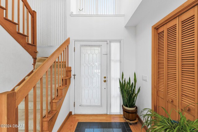 entrance foyer featuring light hardwood / wood-style floors