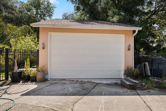 view of garage