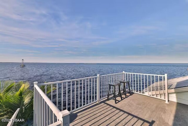 21951 Tarragona Way, Astor, FL 32102 - wooden terrace with a water view