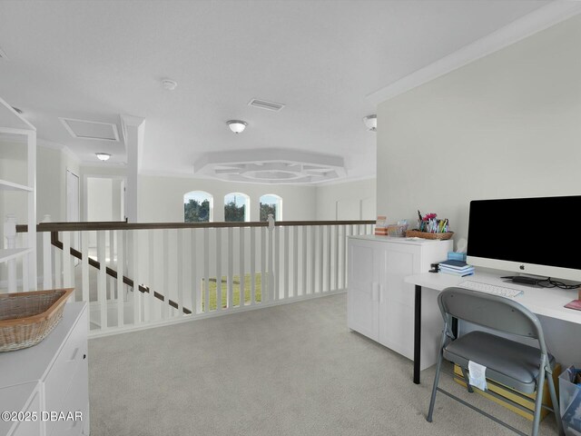 living room featuring a high ceiling, crown molding, and french doors