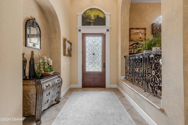 view of tiled entrance foyer