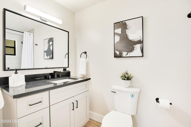1512 Old Kings Rd, Daytona Beach, FL 32117 - bathroom featuring hardwood / wood-style flooring, vanity, and toilet