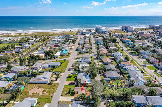 408 Frances Ter, Daytona Beach, FL 32118 - aerial view featuring a water view, a residential view, and a view of the beach