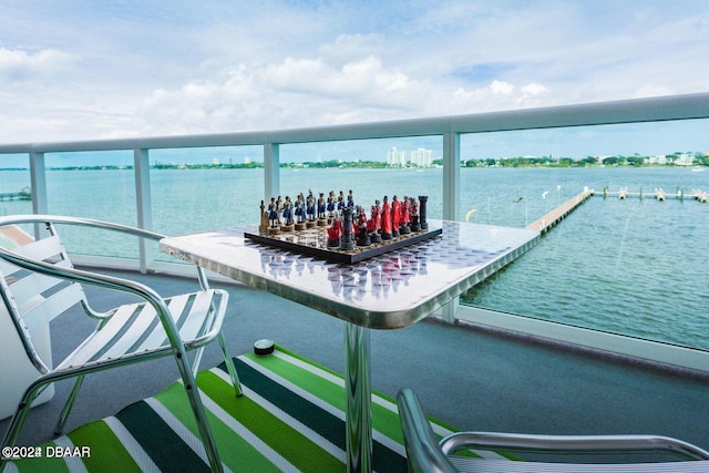 balcony with a water view