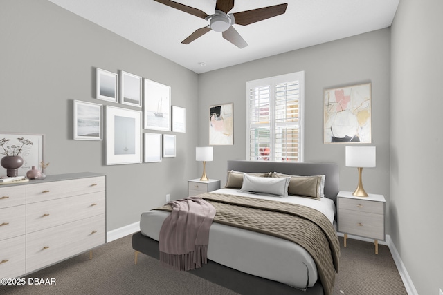 906 Coral Reef Way, Daytona Beach, FL 32124 - bedroom with dark carpet and a ceiling fan