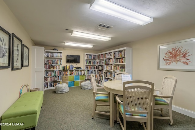 view of carpeted office space