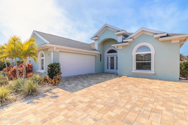 view of front of house with a garage