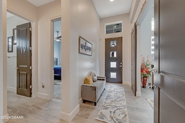 6232 W Fallsgrove Ln, Port Orange, FL 32128 - entryway with light hardwood / wood-style flooring