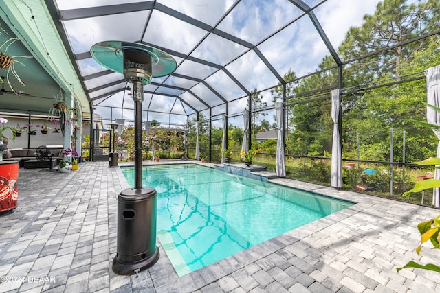 6232 W Fallsgrove Ln, Port Orange, FL 32128 - view of pool featuring a lanai and a patio area