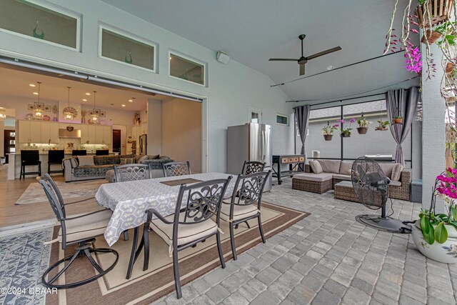 6232 W Fallsgrove Ln, Port Orange, FL 32128 - view of patio featuring ceiling fan and an outdoor hangout area