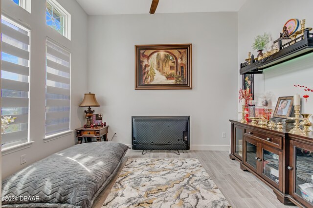 6232 W Fallsgrove Ln, Port Orange, FL 32128 - interior space featuring ceiling fan, multiple windows, and light hardwood / wood-style floors
