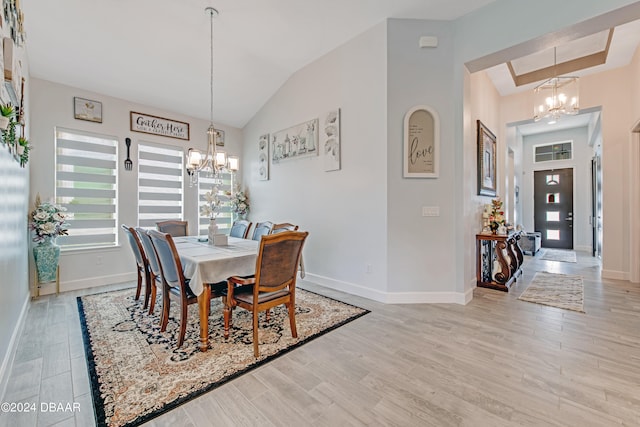 6232 W Fallsgrove Ln, Port Orange, FL 32128 - dining area featuring an inviting chandelier and light hardwood / wood-style floors