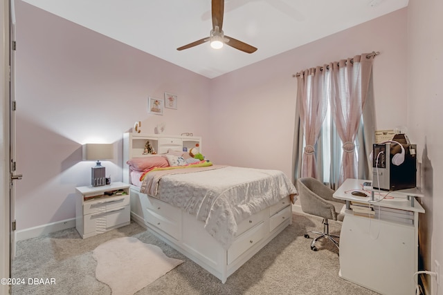 6232 W Fallsgrove Ln, Port Orange, FL 32128 - carpeted bedroom with ceiling fan