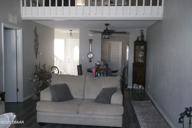 1101 Monticello Ln Unit 3, Port Orange, FL 32129 - living room with wood finished floors and ceiling fan