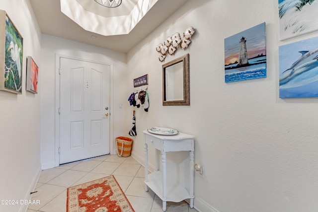 entrance foyer with light tile patterned flooring