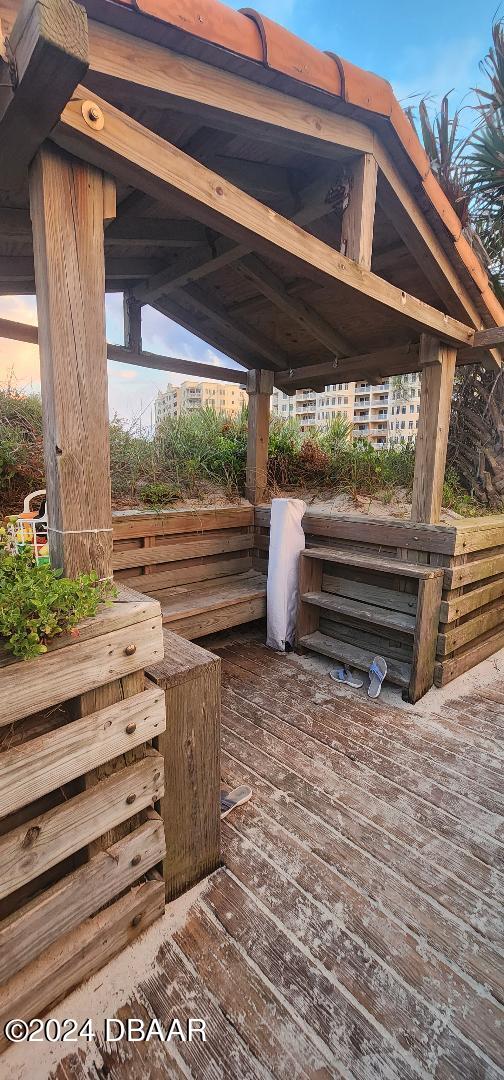 deck featuring a gazebo