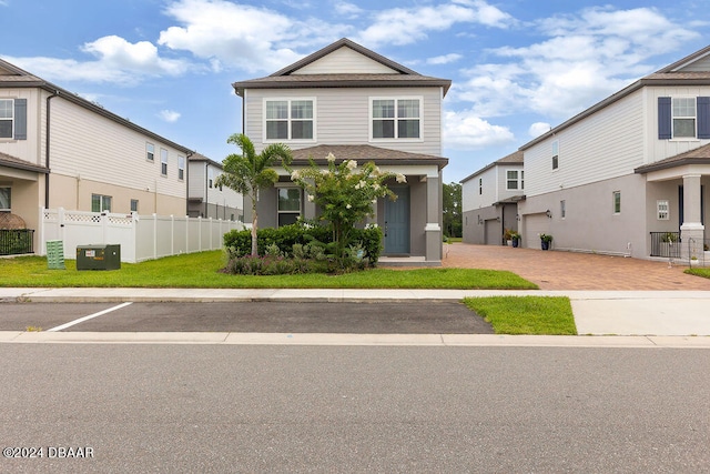 view of front of house with a garage