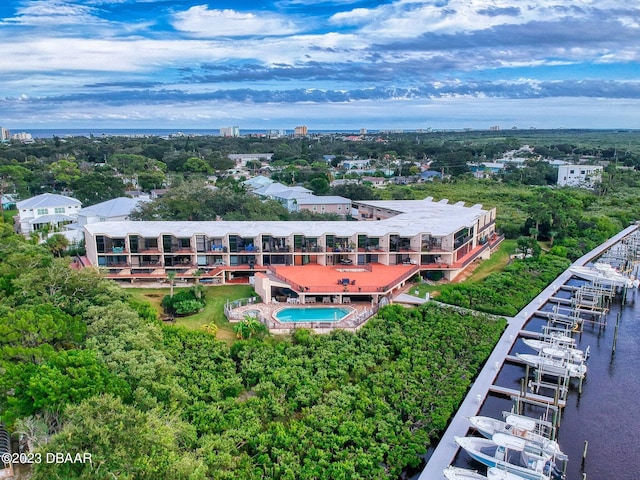 520 S Peninsula Ave Unit 2D7, New Smyrna Beach, FL 32169 - bird's eye view with a water view
