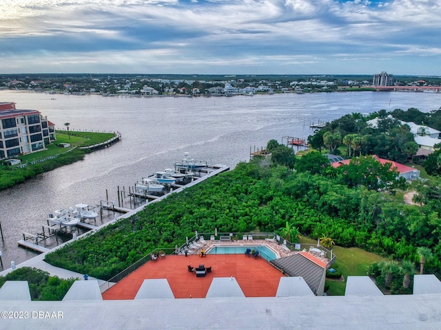 520 S Peninsula Ave Unit 2D7, New Smyrna Beach, FL 32169 - drone / aerial view with a water view