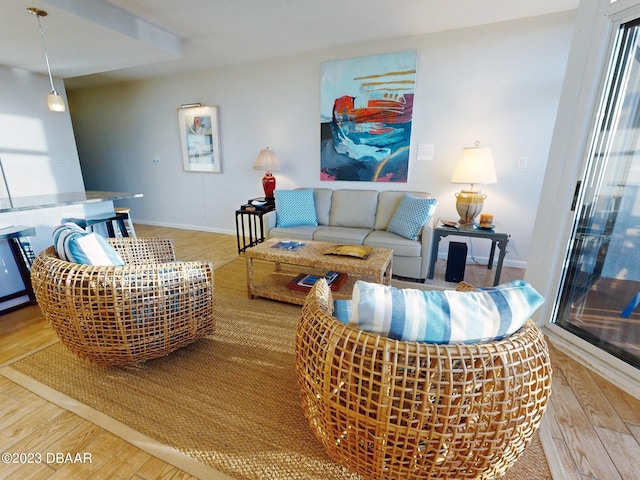 520 S Peninsula Ave Unit 2D7, New Smyrna Beach, FL 32169 - living room featuring light wood-type flooring