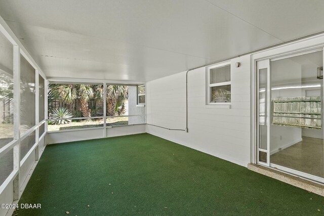 view of unfurnished sunroom