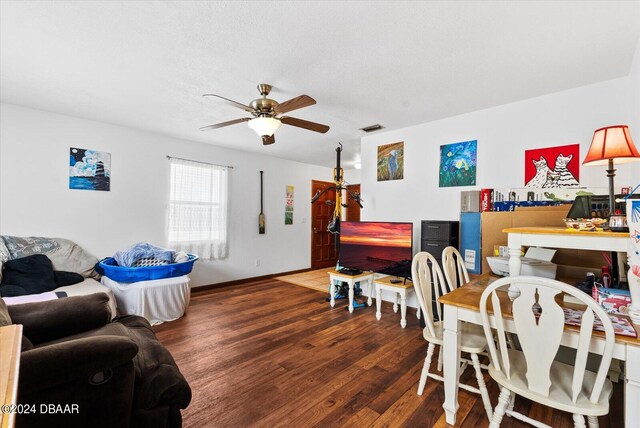 interior space with dark wood-type flooring