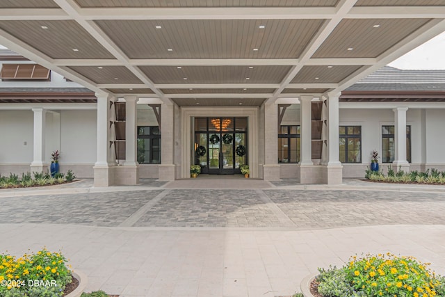 view of exterior entry with french doors