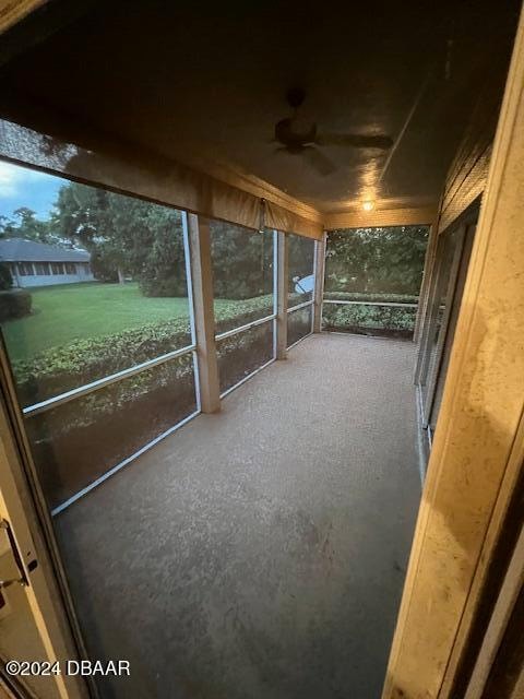 view of unfurnished sunroom