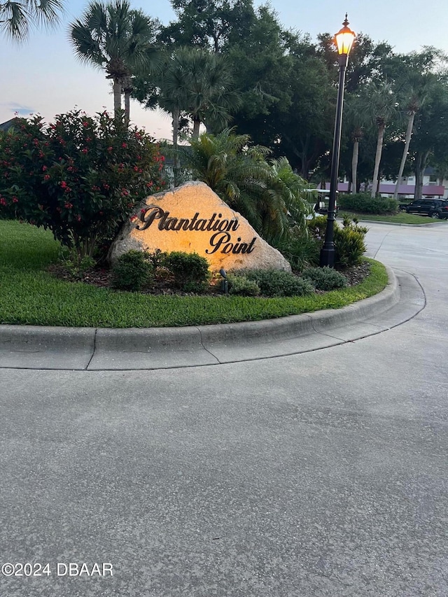 view of community sign