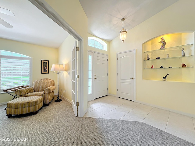 entryway with light carpet