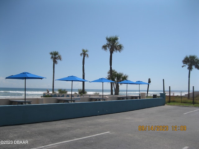 view of street featuring a water view