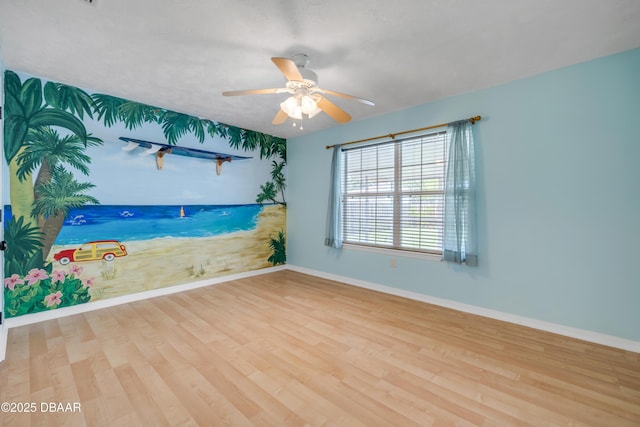 20 Potters Ln, Palm Coast, FL 32164 - empty room with wood finished floors, baseboards, and a ceiling fan