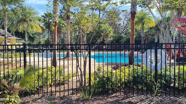 community pool with fence