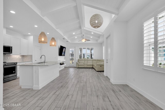 232 Ocean Hammock Loop, Daytona Beach, FL 32124 - kitchen with light wood finished floors, stainless steel appliances, a sink, and a wealth of natural light