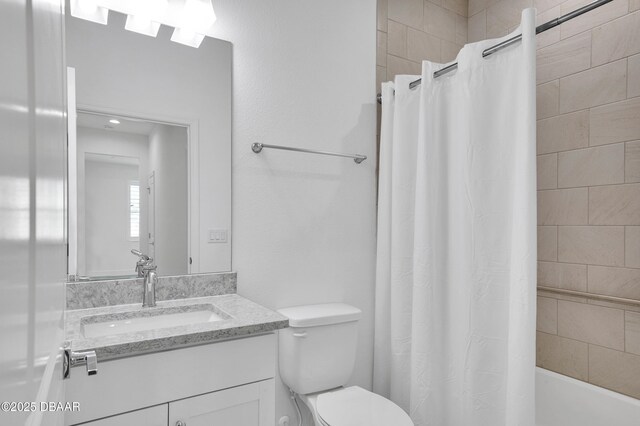 232 Ocean Hammock Loop, Daytona Beach, FL 32124 - full bathroom featuring shower / bath combo, vanity, and toilet