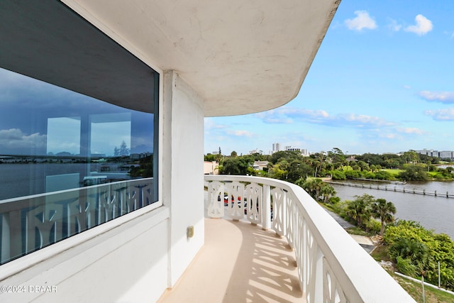 balcony with a water view