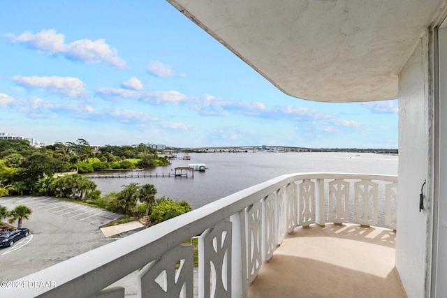 balcony with a water view