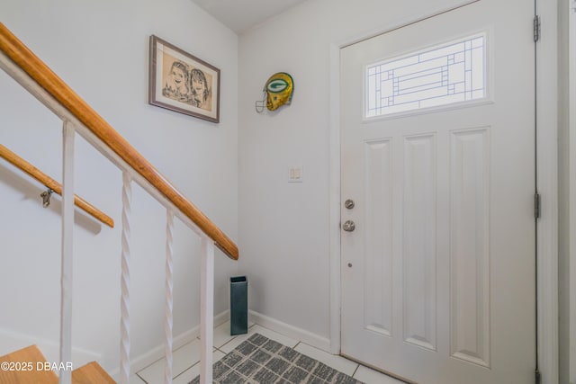 view of tiled foyer