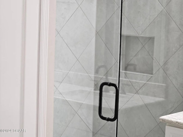 room details with a shower with shower door